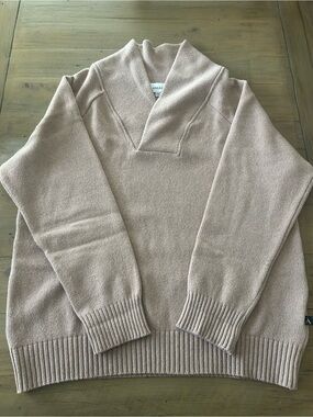 Anian Oversized Shawl Collar Sweater XXL Dusty Blush, please read description